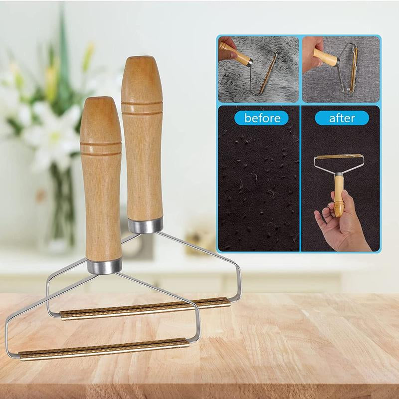 Reusable Pet Hair Removal Tool, Summer Gifts, Wooden Handle Lint Remover, Cats and Dogs Pet Hair Remover, Lint Removing Shaving Tool, Clothes Fuzz Roller, Scraper for Carpets Blanket Felt Mat Pet Couch Pet Bed & Rug, Pet Supplies, Fall Gift