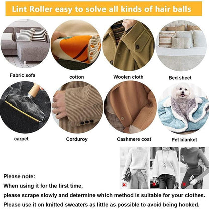 Reusable Pet Hair Remover: Wooden Handle Lint Tool